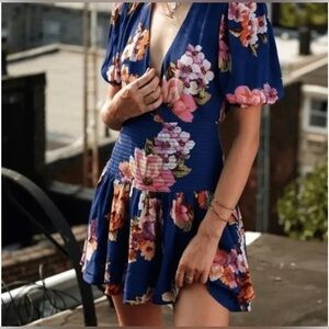 AFRM CAMILLA FLORAL PRINT MINI DRESS, SIZES M